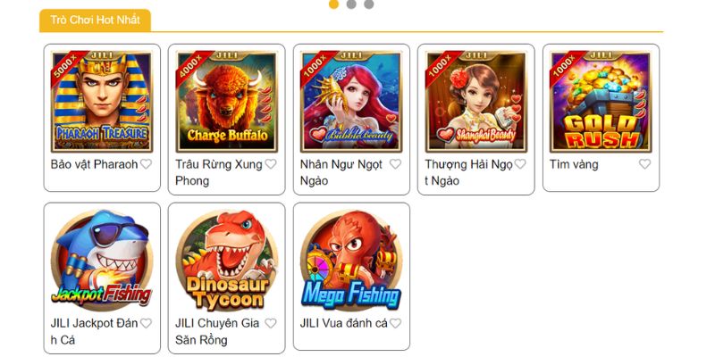 Đa dạng tựa game hấp dẫn tại sảnh Nổ hũ JL Gaming